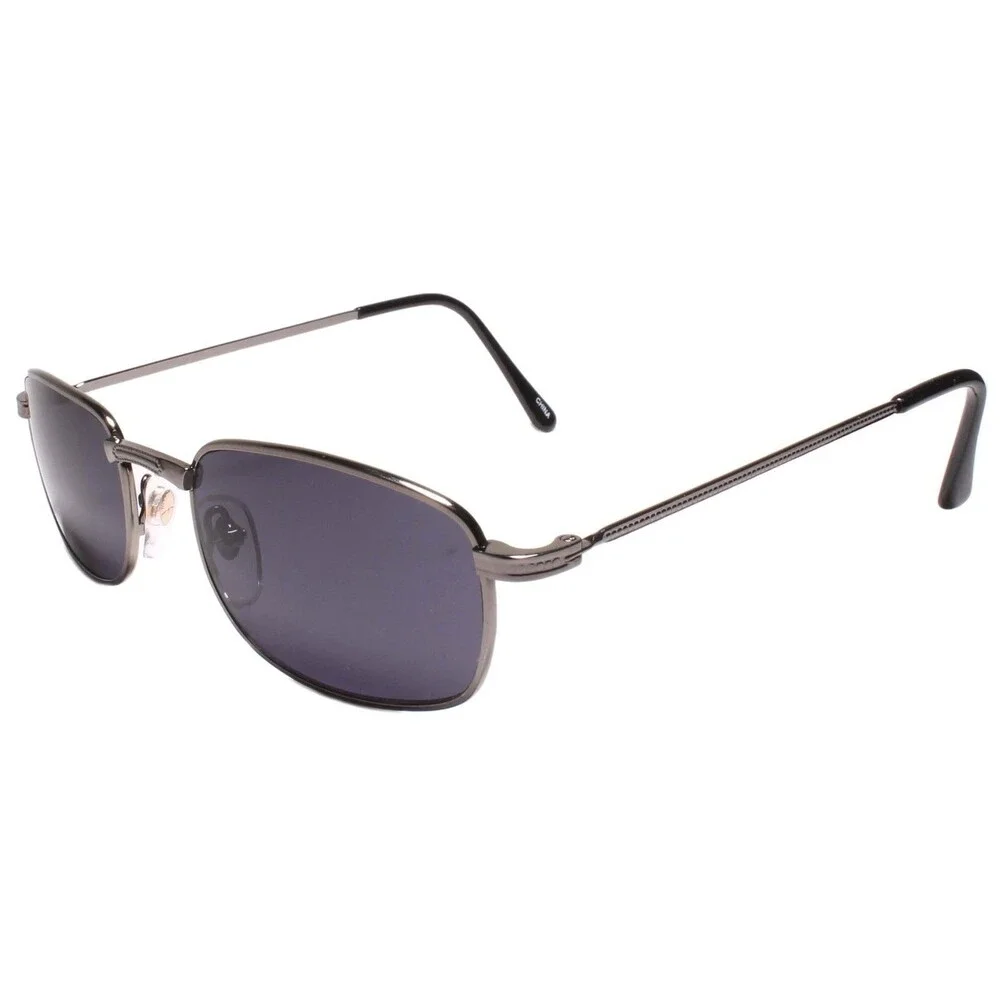 Classic Mens Stylish Rectangle Vintage Retro 80s 90s Sunglasses Gunmetal Frame